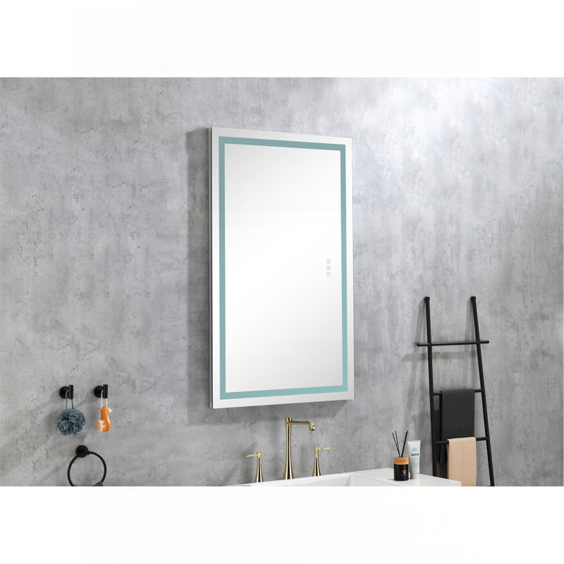 Miroir mural polyvalent pour salle de bain avec éclairage multiple et fonctionnalité antibuée