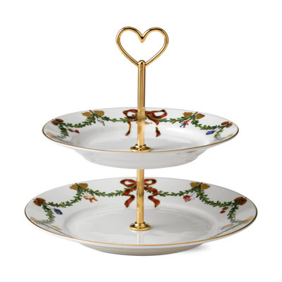 Royal Copenhagen Star Fluted Christmas Tiered Stand