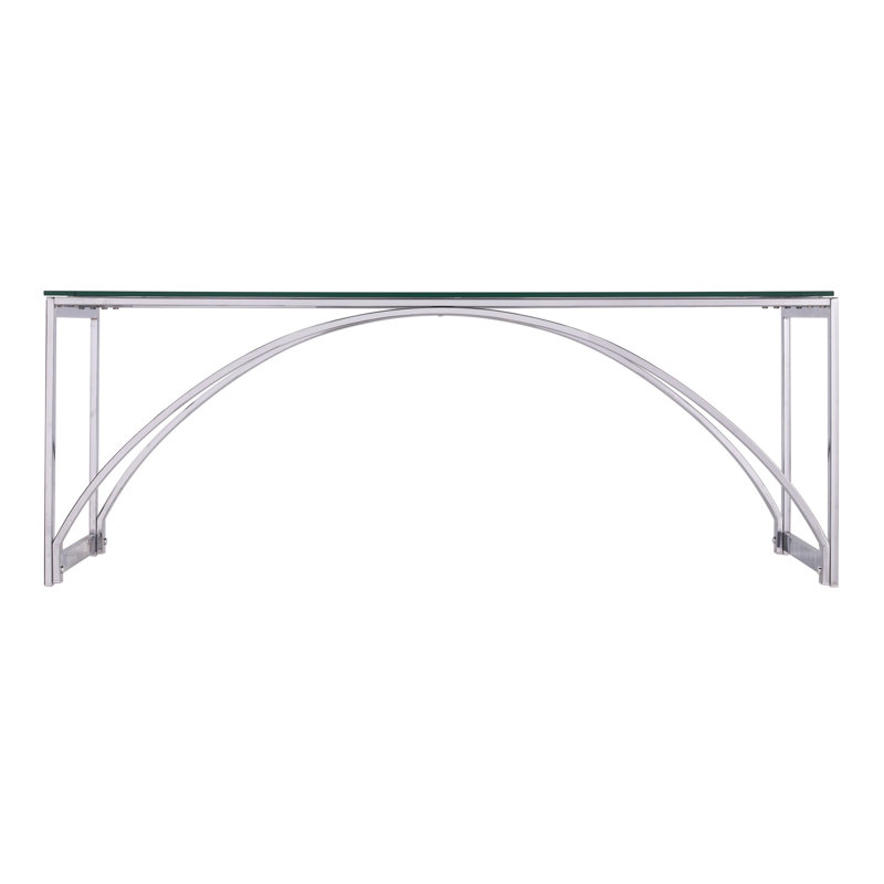 Table basse 48 "rectangulaire en verre et métal chromé