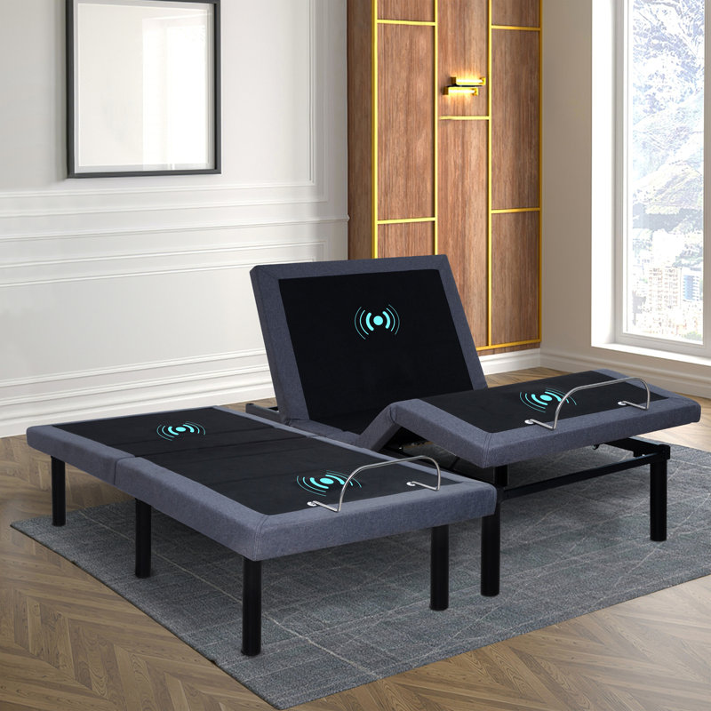 Sterner Zero Gravity Pain Relieving Massaging Adjustable Bed with Wireless Remote, Bluetooth and App, Split King