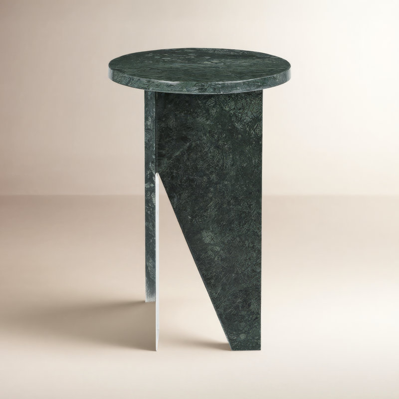 Fairfax Marble Drink Table, Dark Green