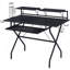 Bureau d'ordinateur noir avec plateau pour clavier