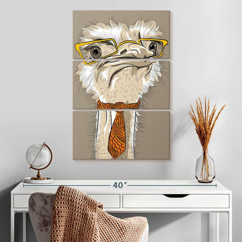 Brampt Nerdy Ostrich, 38" H x 24" W