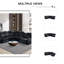 Ensemble de canapé inclinable électrique en cuir 3 pièces noir avec charge USB, console de rangement et porte-gobelets - Canapé modulaire inclinable électrique moderne pour le salon