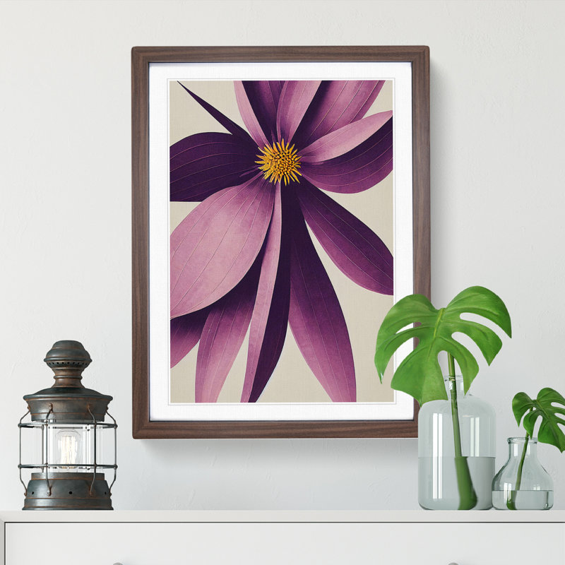 The Tranquil Flower - Framed Print, 64cm H x 46cm W x 2cm D, Walnut