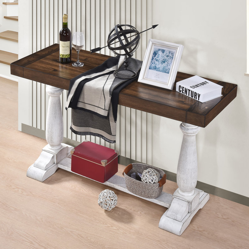 Console Farmhouse, Chêne foncé antique, H 30 po x l 50,2 po x P 18,1 po