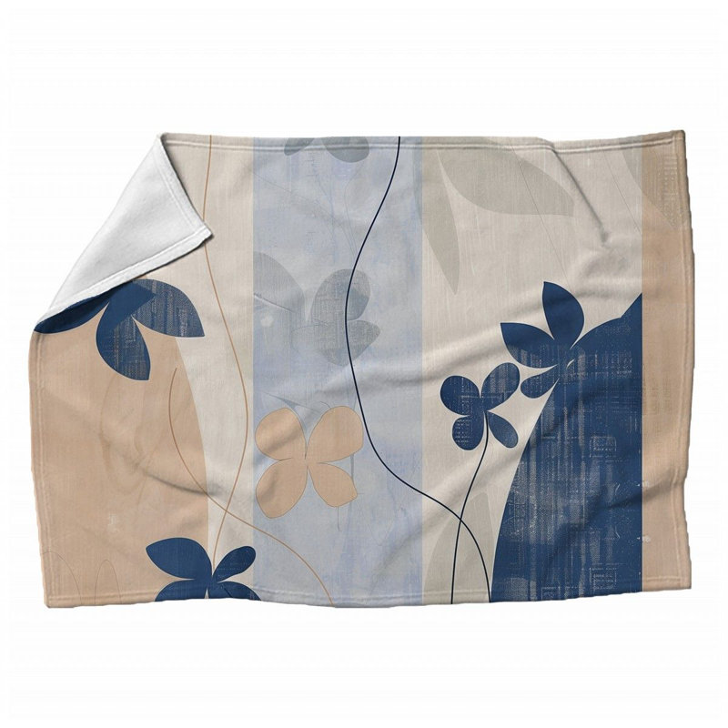 Jeté en peluche floral tendance, Jeté