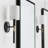 Glinda Sloane 5" 1-Light Sconce In Glossy Black And Aged Brass With White Fabric Stay-Straight Shade
