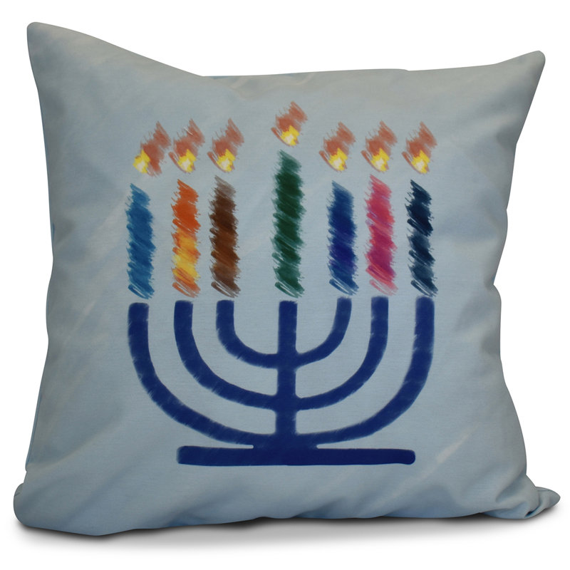 Coussin décoratif réversible intérieur / extérieur Kwanzza, H 18 po x l 18 po x P 2 po, Bleu pâle