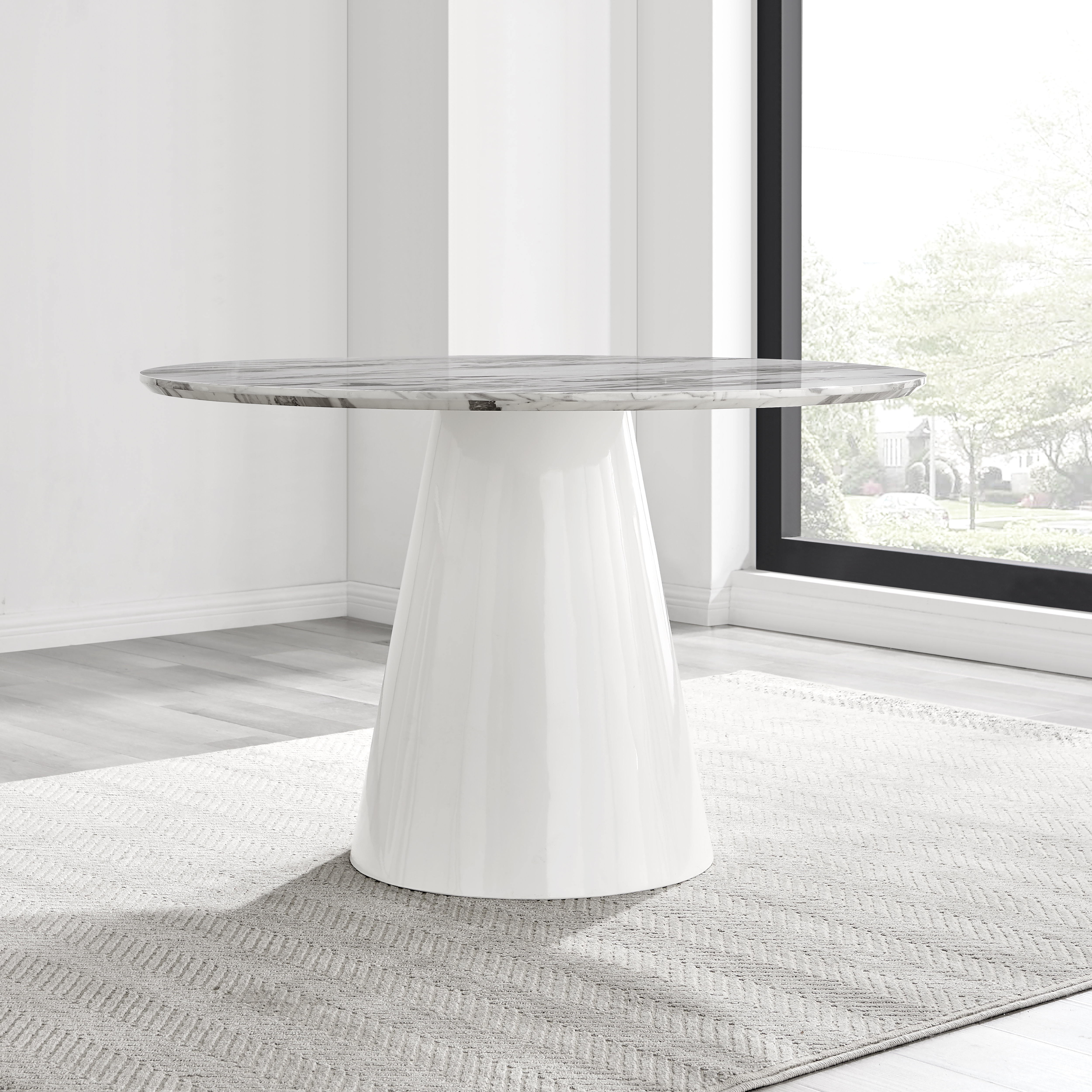 East Urban Home Tierra Statement Pedestal Round Dining Table - Luxury ...
