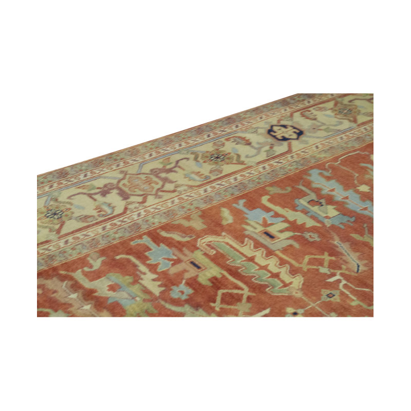 Tapis rouille et doré de haute qualité noué à la main
