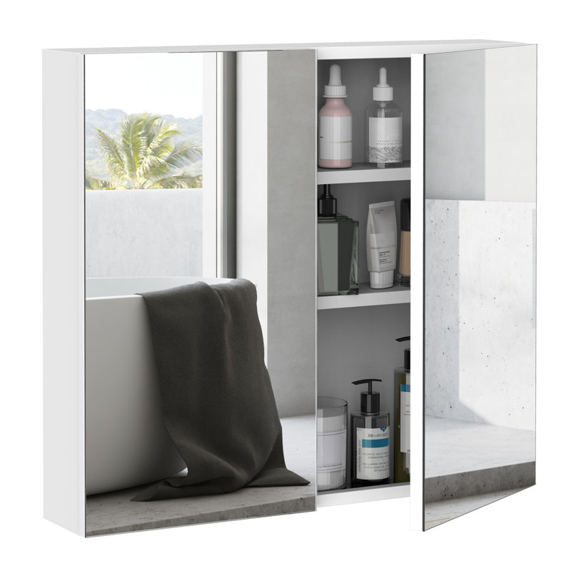 Armoire à pharmacie à miroir en acier blanc 24 po x 22 po Kleankin