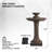XBrand 28" Solar Water Fountain, 1-Tier, Outdoor Birdbath, Brown Resin, With Solar Panel, Solar Pump, Lawn and Garden, Garden Décor,  Garden Water Feature
