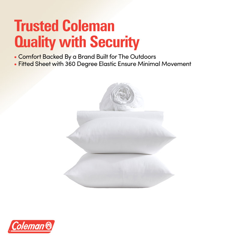 Ensemble de draps 4 pièces Coleman®, Lit double, Blanc