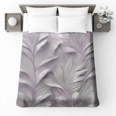Textured Leaf Pattern Quilted Thin Bedspread