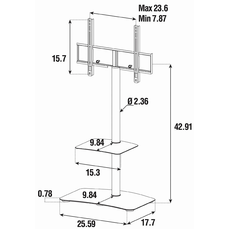 Vicis Trading Single Screen Floor Stand Mount, Black