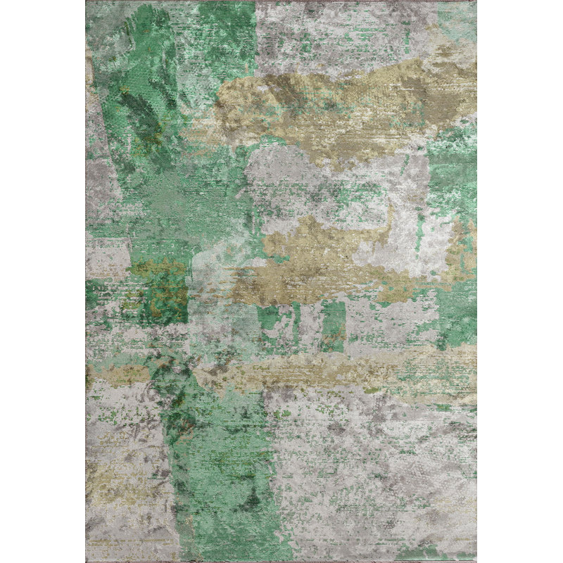 Alphonsa Abstract Hand Loom Indoor / Outdoor Area Rug, Rectangle 7'10" x 9'10"