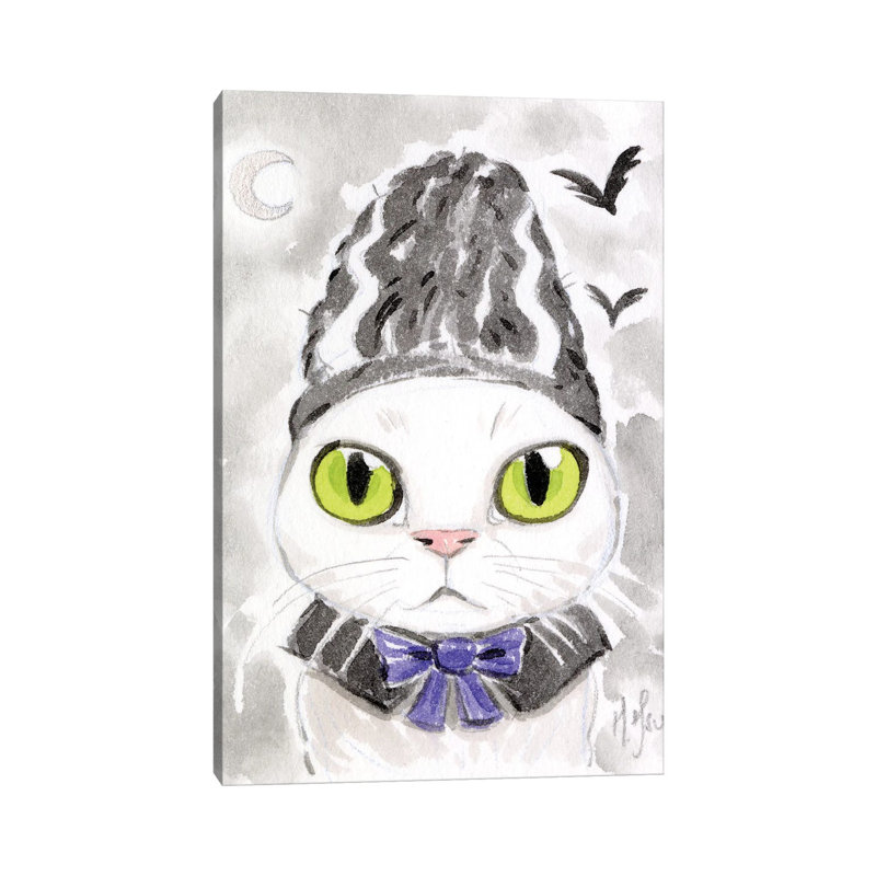 Cat - Bride Of Frankenstein by Martin Hsu - Painting on Canvas, 30.48 cm H x 45.72 cm W, Wrapped Canvas