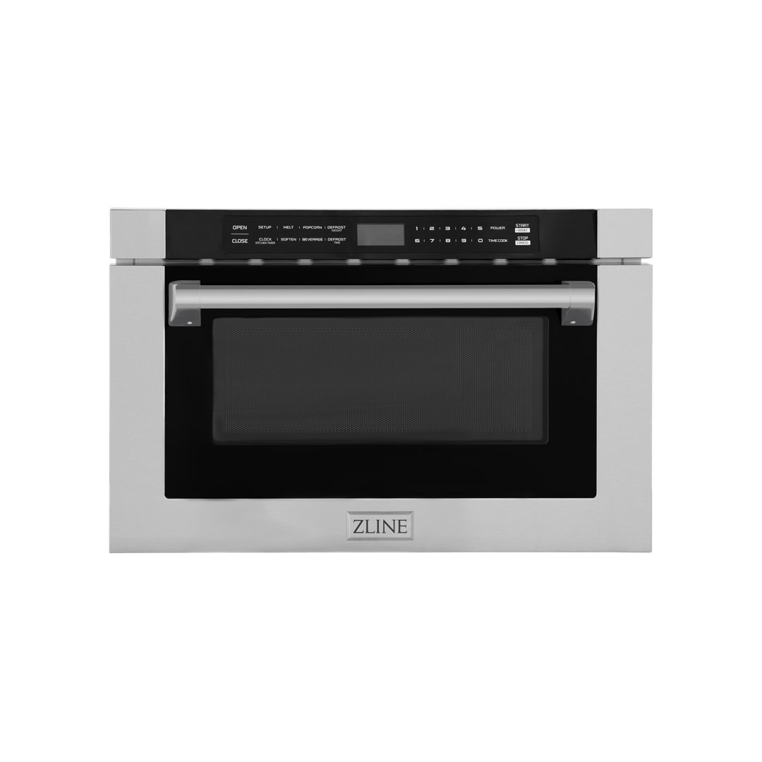 ZLINE 24 in. 1.2 cu. ft. Built-in Microwave Drawer with a Traditional Handle in Stainless Steel ZLINE Appliance