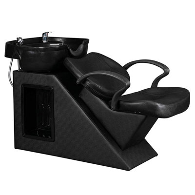 Salon Shampoo Backwash Chair Unit With Deep ABS Plastic Shampoo Bowl
