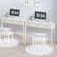 Meuble-lavabo moderne blanc crème avec 3 tiroirs - Table de maquillage et bureau d'écriture pour chambre à coucher