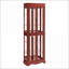 Curio Display Cabinet with Lights, Adjustable Shelves, Modern Wood Frame | Cherry | MDF+Glass