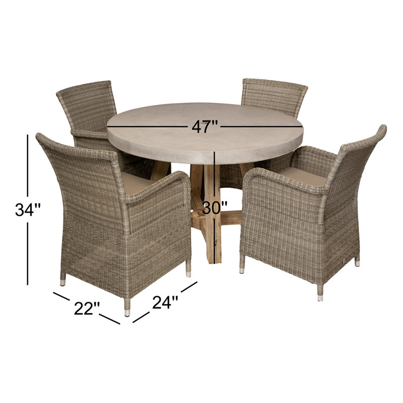 Bridge 47" Round 4 Seat Dining Set