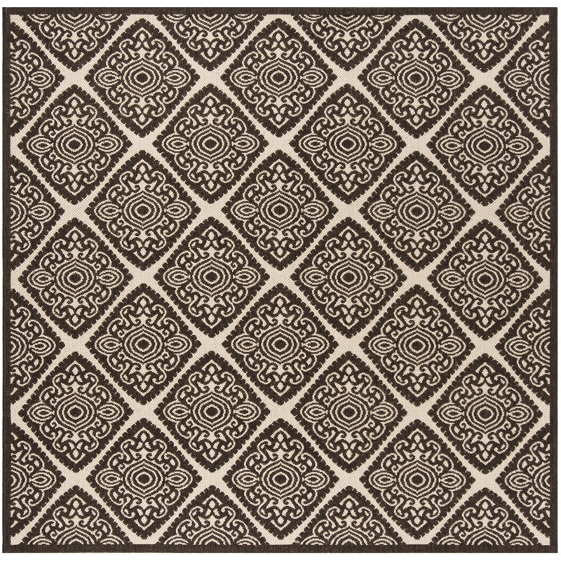 Burnell Performance Damask Rug, Square 6'7"