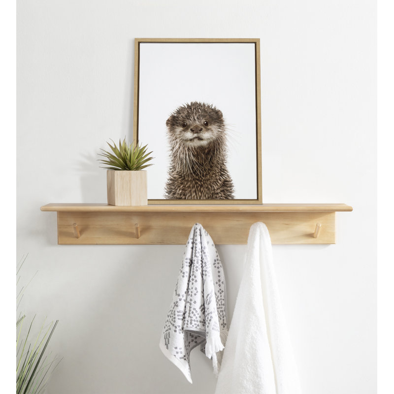 "Animal Studio Otter" par Amy Peterson, reproduction d'art sur toile encadrée, Encadré naturel