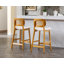 Upholstered Counter Stool with Solid Wood Frame-1646108535-1646108520