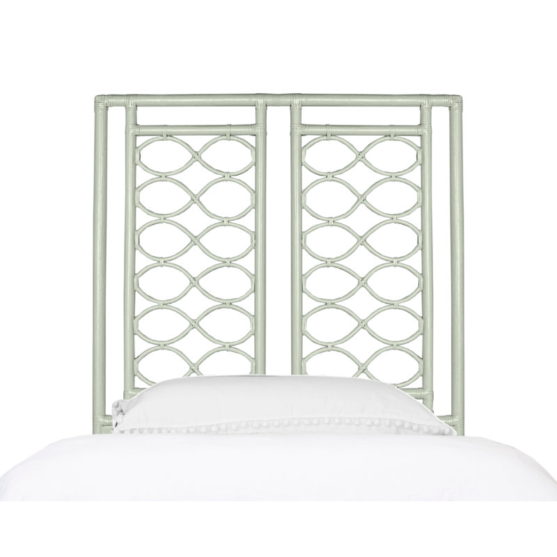 Infinity Wicker/Rattan Open-Frame Headboard, Celery Green, Twin