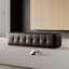 Banc de bout de lit en cuir véritable de luxe moderne 39,37 po noir avec base en acier inoxydable-407751187