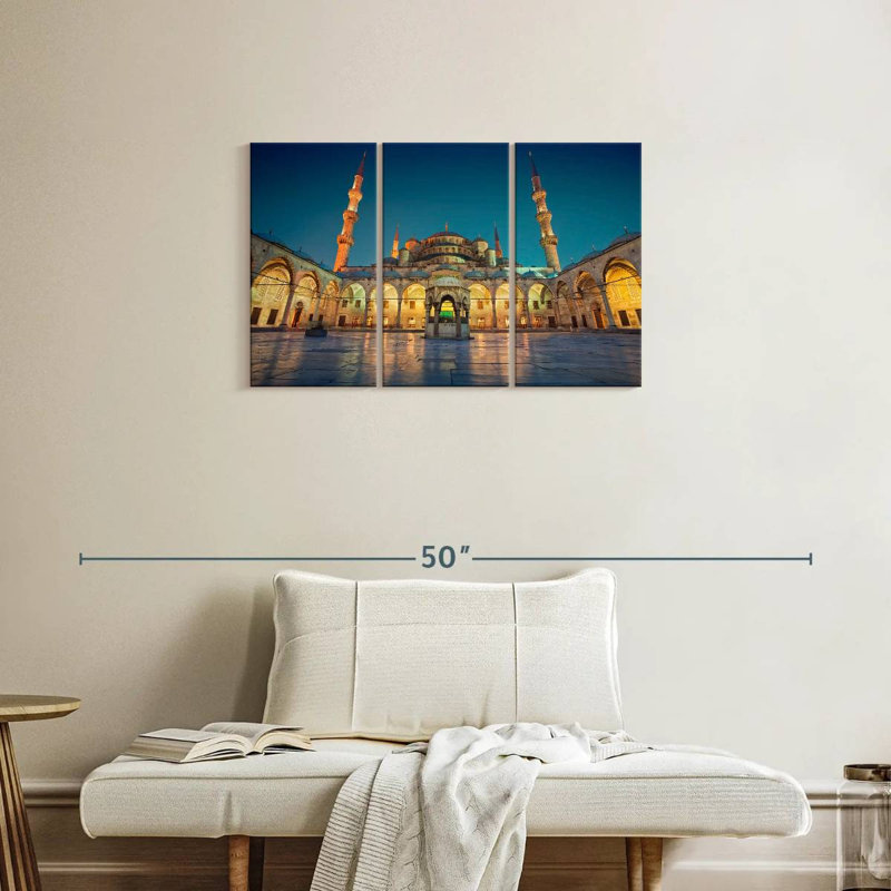 Blue Mosque Courtyard, 20" H x 33" W