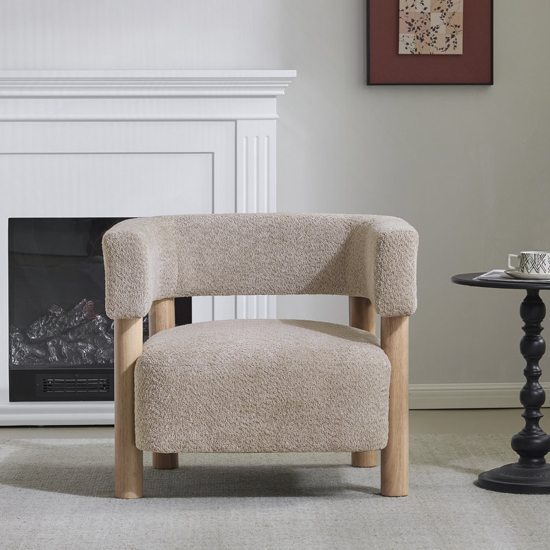 Fauteuil d'appoint rembourré Boucle, Blé