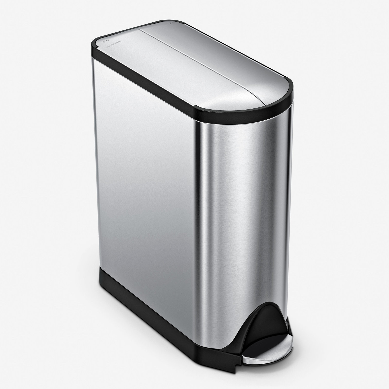 simplehuman 40 Liter / 10.6 Gallon Dual Compartment Butterfly Lid Kitchen Recycling Step Trash Can