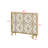 Golden Fireplace Screen With Circular Design