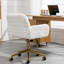Fauteuil pivotant réglable pour chambre à coucher, base de 320 mm, inclinaison de 40 po, laine d'alpaga artificielle, velours beige