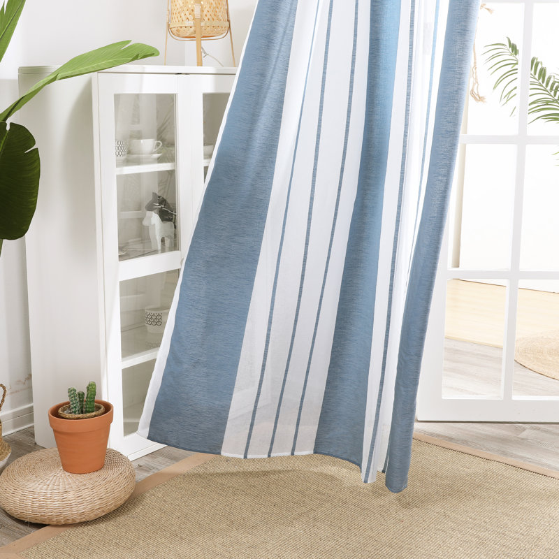 Dearious Sheer Curtain Pair, Width 140 x Drop 138 cm, Dark Blue