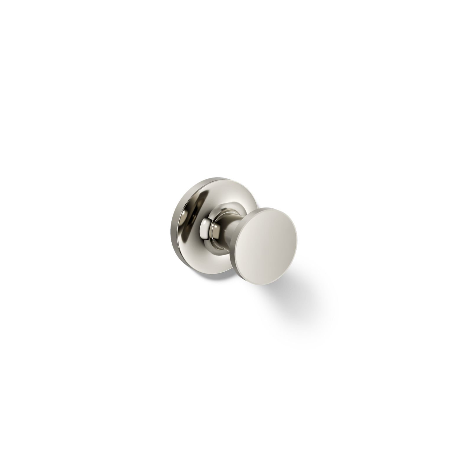 Purist Wall Mounted Round Bathroom Robe Hook, Towel Hook, Clothing Hook, Vibrant Polished Nickel