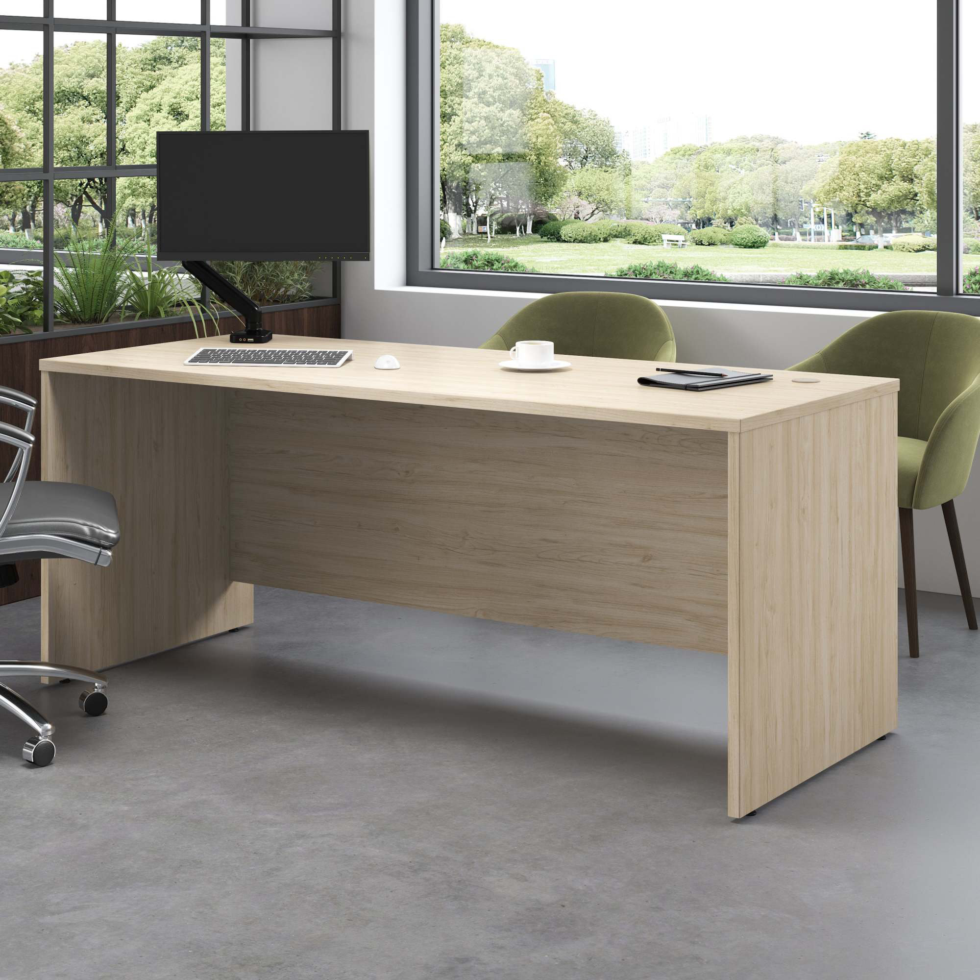 Studio C 60W Office Storage Cabinet with Doors in White - Engineered Wood