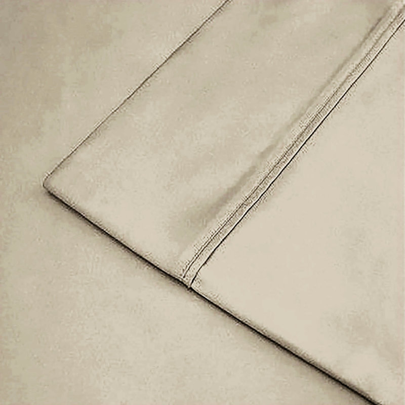 Taie d'oreiller en satin 400 fils, Simple, Beige