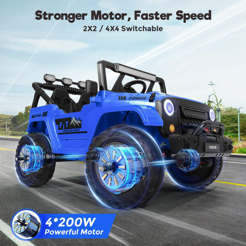 Blue 24V 2-Seater Kids Ride-On UTV with Remote Control