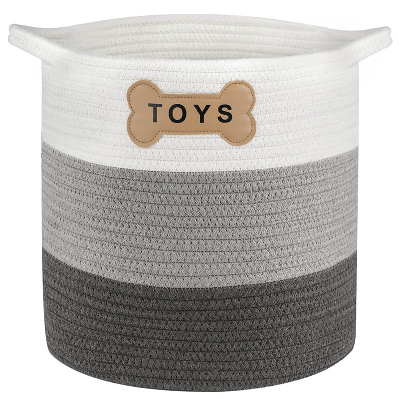 Panier en tissu pour animaux Naples, Noir / Blanc / Gris