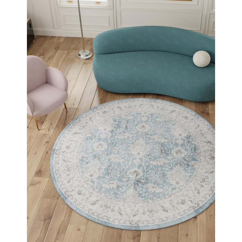 Bungalow Rose Dinah Timeless Rug, Rond 7 pi 10 po x 7 pi 10 po