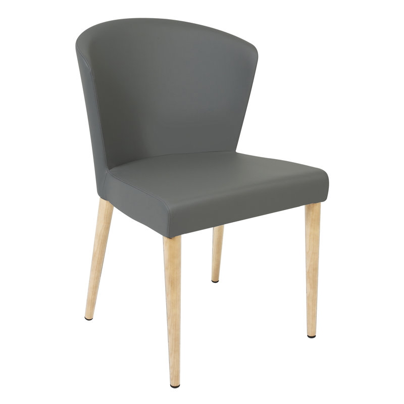 Verona Ecopelle Leather Upholstered Dining Chair, Wenge, Gray