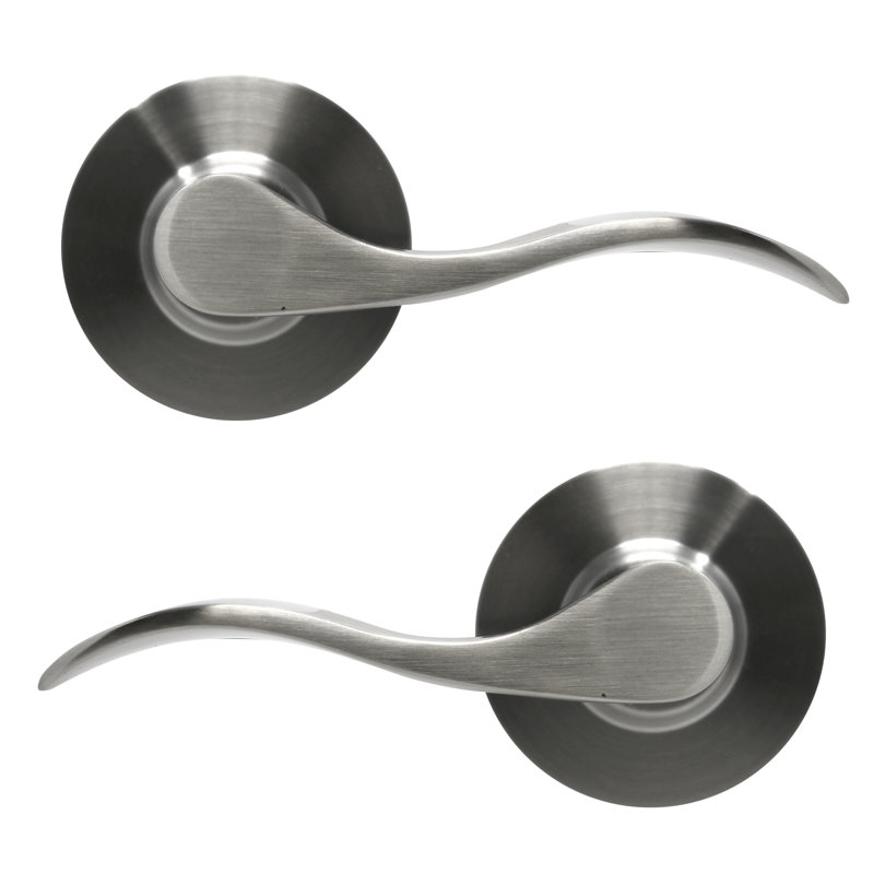 Levier de porte à clé Wave, Nickel satiné