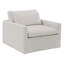 Fauteuil pivotant en tissu avec 1 coussin décoratif-854721045