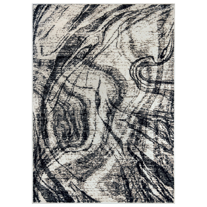 Distressed Abstract Area Rug, Rectangle 7'10" x 10'