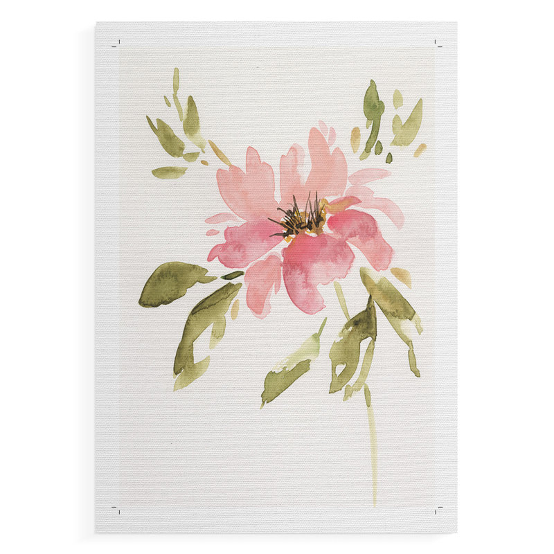 Une fleur rose II - impression sur toile seulement - non encadrée, H 18 po x l 12 po