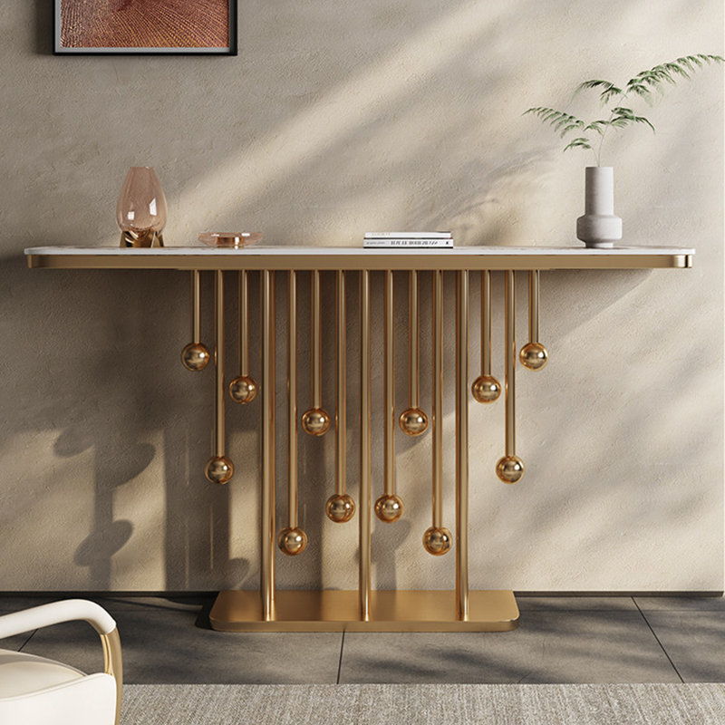 Console en pierre frittée de style italien, H 33,4 po x l 47,2 po x P 13,7 po